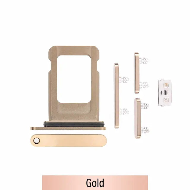 Single SIM Card Tray and Side Button for iPhone 12 Pro / 12 Pro Max-Gold