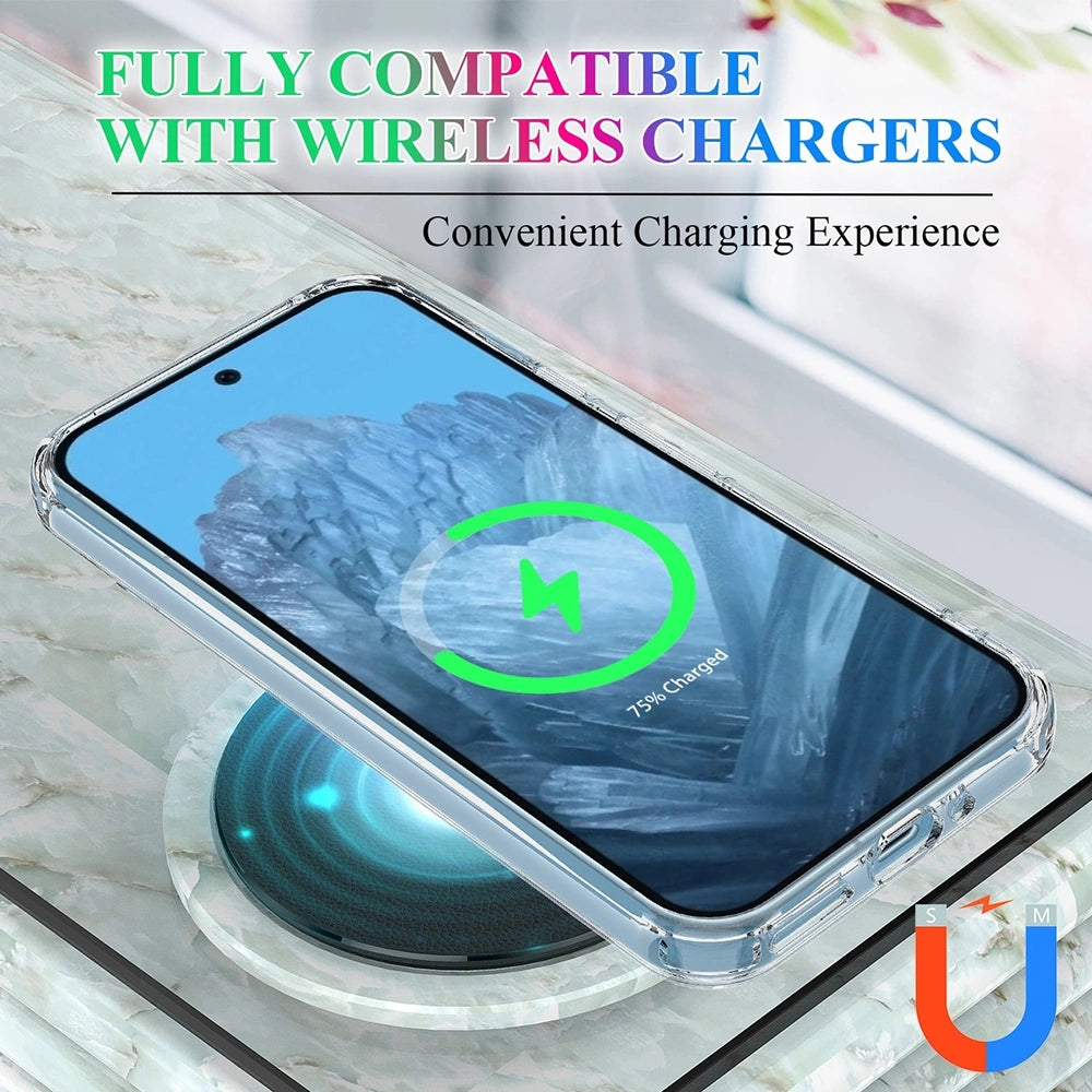 High Quality Acrylic + TPU Hybrid Transparent Case Cover With Magnetic Ring For Google Pixel 10 Pro XL / 11 Pro XL