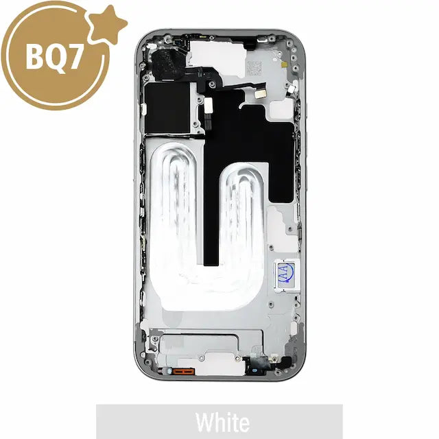 Mid-Frame Housing for iPhone 16 -White (With SIM Tray Version) (BQ7)