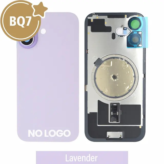 BQ7 Rear Cover Glass with Camera Lens Glass and Magsafe Magnet for iPhone 17 -Lavender