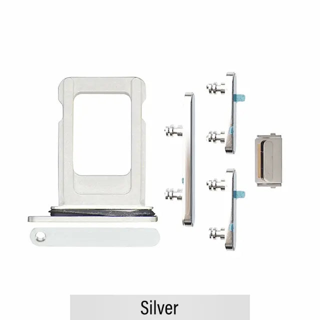 Single SIM Card Tray and Side Button for iPhone 13 Pro / 13 Pro Max-Silver