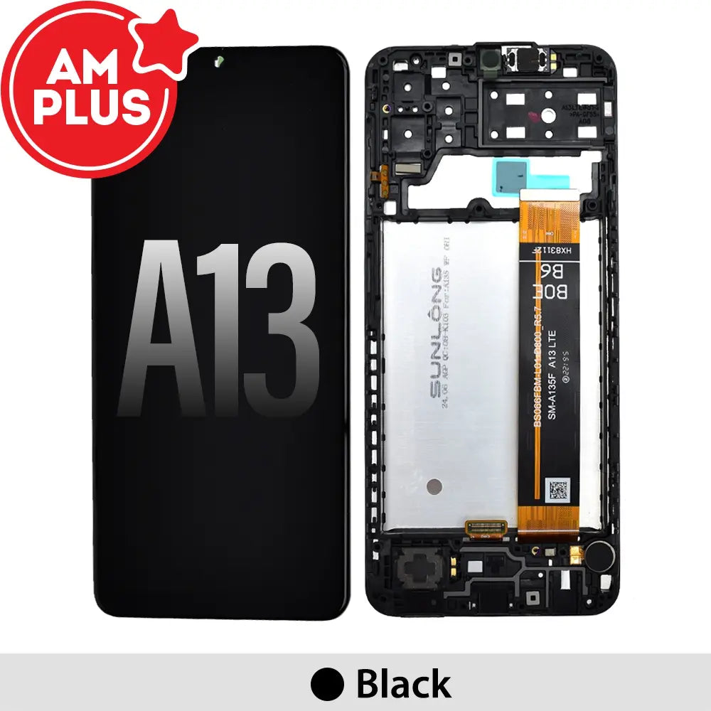Samsung Galaxy A13 A135F / A13S A137 LCD Screen Replacement Digitizer with Frame-Black (AMPLUS)