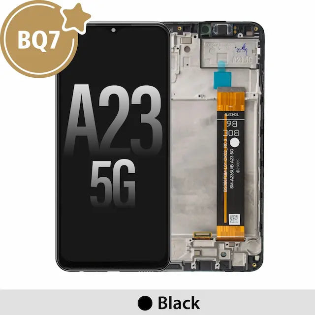 Samsung Galaxy A23 5G A236B BQ7 LCD Screen Replacement Digitizer with Frame-Black (As the same as service pack, but not from official Samsung)