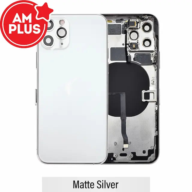 AMPLUS Rear Housing with Small Parts for iPhone 11 Pro-Matte Silver