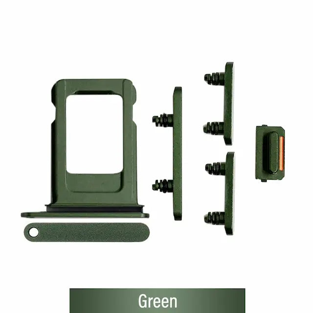 Single SIM Card Tray and Side Button for iPhone 13-Green
