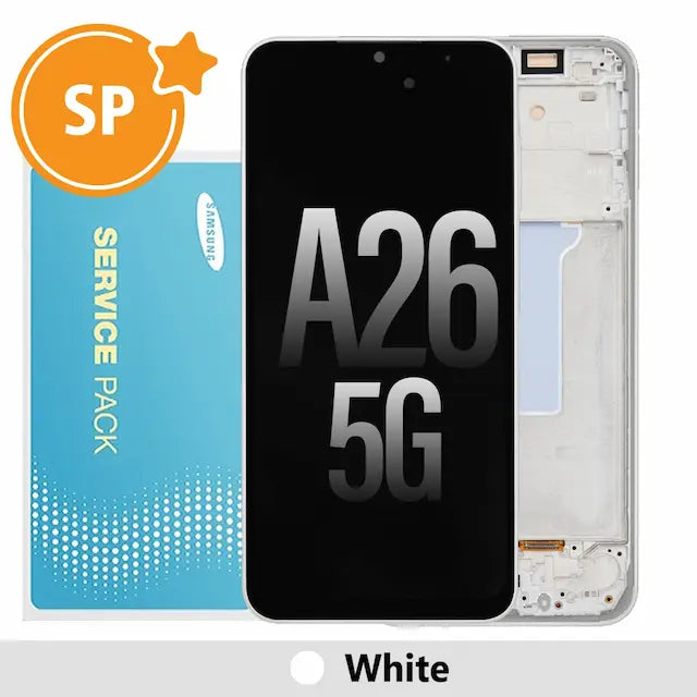 Samsung Galaxy A26 5G A266B OLED Replacement with Frame GH82-37049B (Service Pack)-White