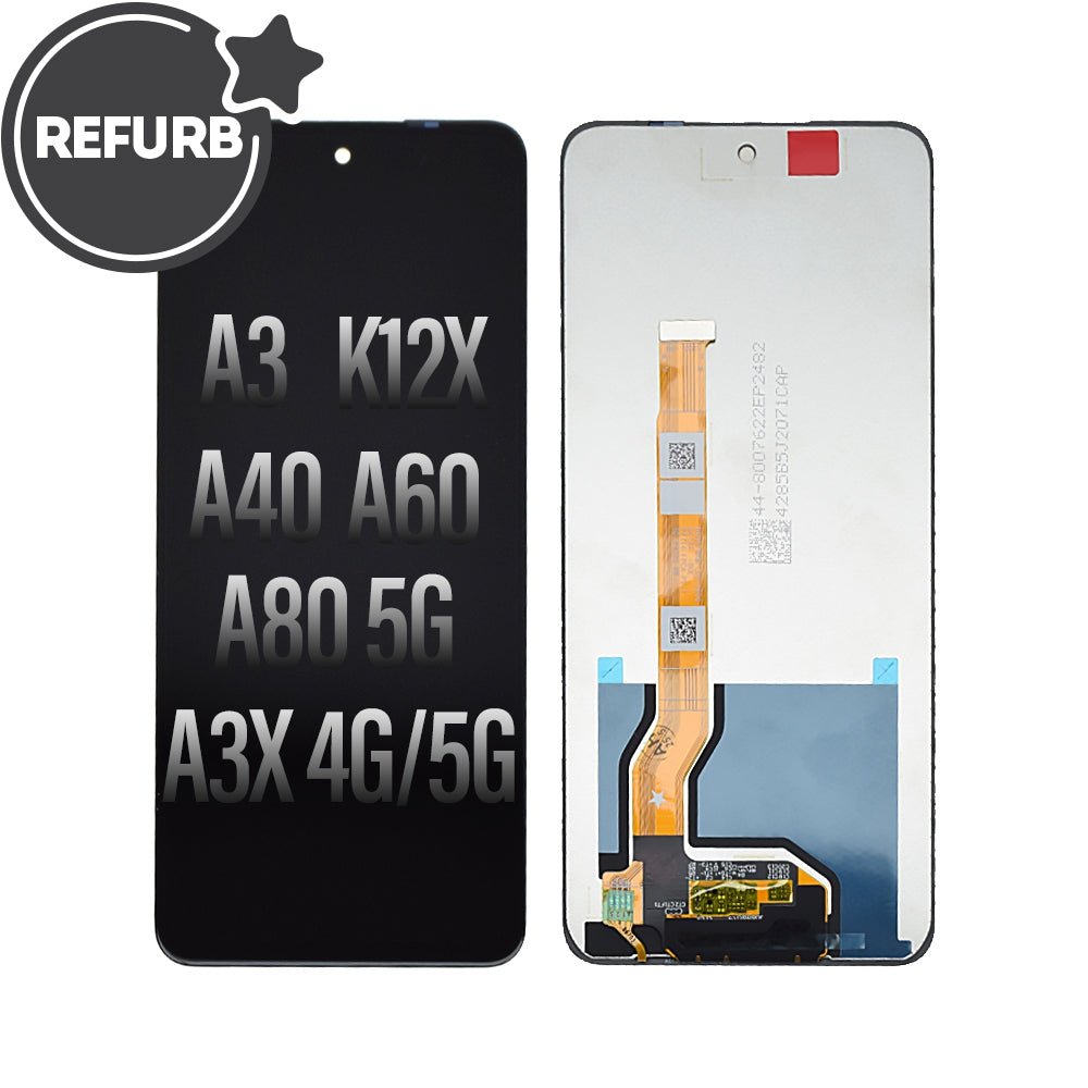 REFURB LCD Screen Digitizer Replacement for OPPO A3X 4G / A3X 5G / K12X 5G / A3 4G / A80 5G / A40 4G / A60 5G / A5 Pro 4G / A5 Pro / A5 5G / A5 4G / A5X 4G / A5X 5G / A3 Pro 5G / A5i PRO 4G / Realme C65 4G