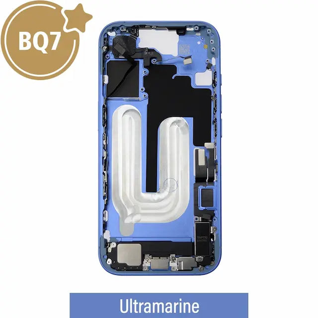 BQ7 Mid-Frame Housing with Full Set Parts for iPhone 16 -Ultramarine (With SIM Tray Version)