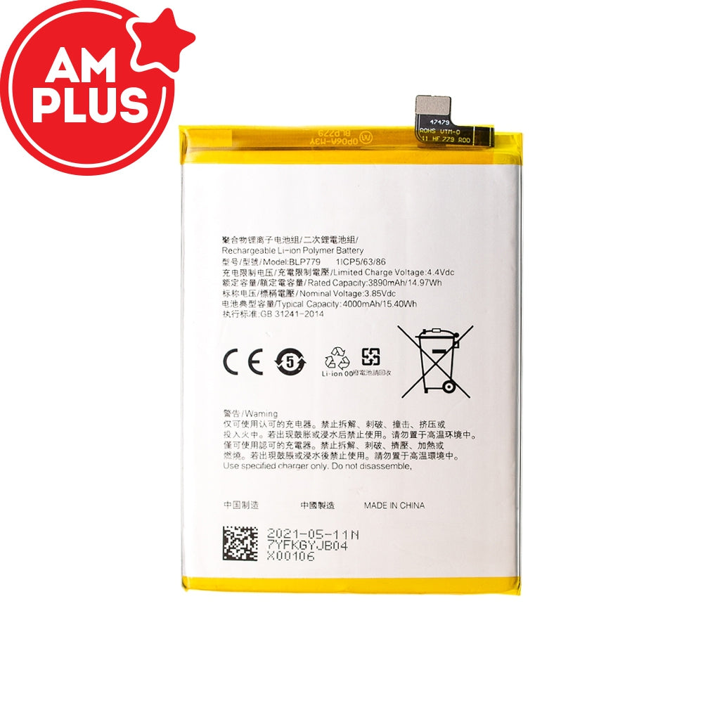 OPPO Reno4 Z 5G / Reno4 F / Reno4 SE 5G / Reno4 Lite / A92S / F17 ProReplacement Battery 3890mAh (AMPLUS)