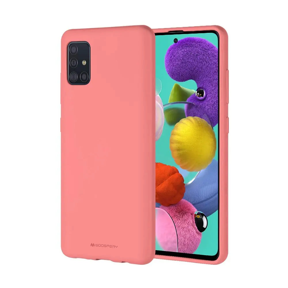 Mercury Soft Feeling Jelly Cover Case for Samsung Galaxy A51 5G-Red