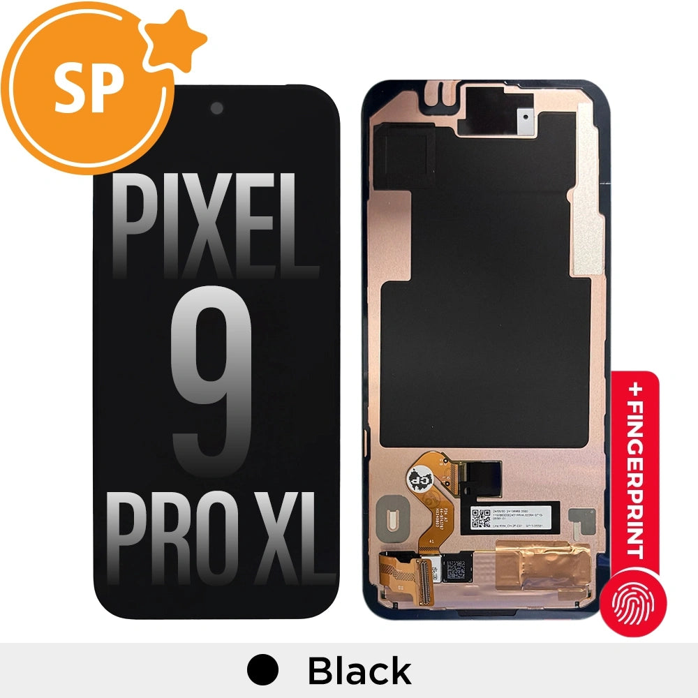 OLED Screen Digitizer With Bezel Frame and Fingerprint Sensor for Google Pixel 9 Pro XL (Service Pack)