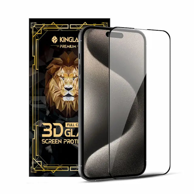 iPhone 16 Pro / 17 Kinglas Full Coverage Tempered Glass Screen Protector
