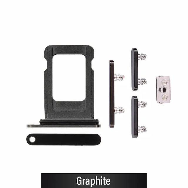 Single SIM Card Tray and Side Button for iPhone 12 Pro / 12 Pro Max-Graphite