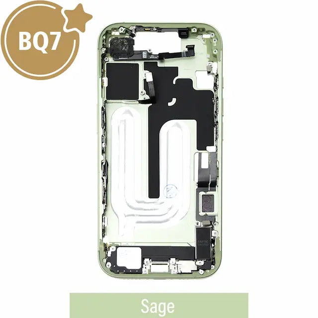 BQ7 Mid-Frame Housing with Full Set Parts for iPhone 17 -Sage (With SIM Tray Version)