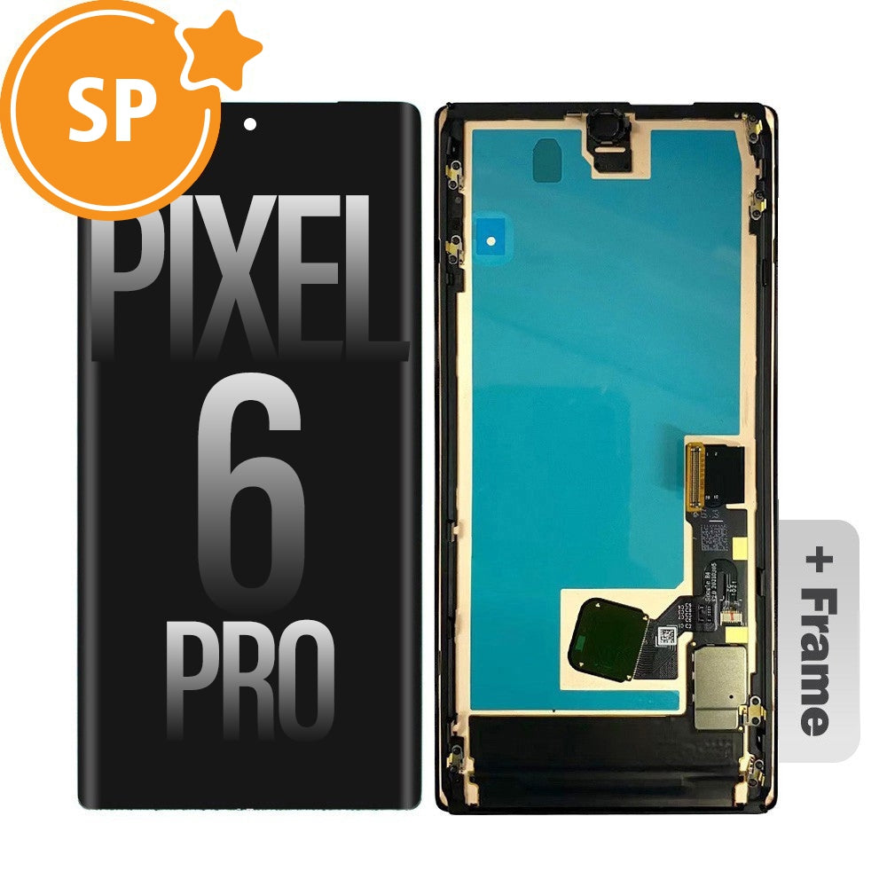 OLED Screen Digitizer with Bezel Frame and Fingerprint Sensor for Google Pixel 6 Pro (Service Pack)