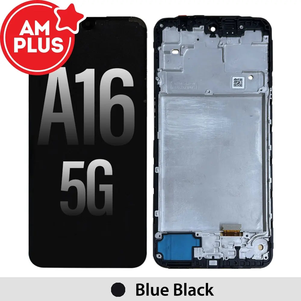 OLED Screen Replacement Digitizer with Frame for Samsung Galaxy A16 5G A166P-Blue Black (AMPLUS)