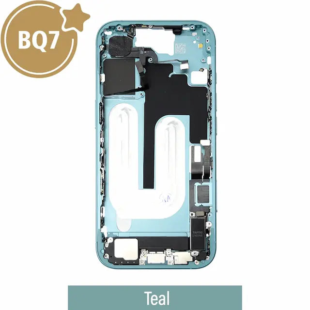 BQ7 Mid-Frame Housing with Full Set Parts for iPhone 16 -Teal (With SIM Tray Version)