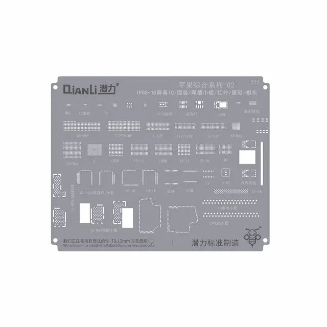 QianLi Bumblebee BGA Reballing Stencil (QS533) for iPhone 6S- iPhone16 Series