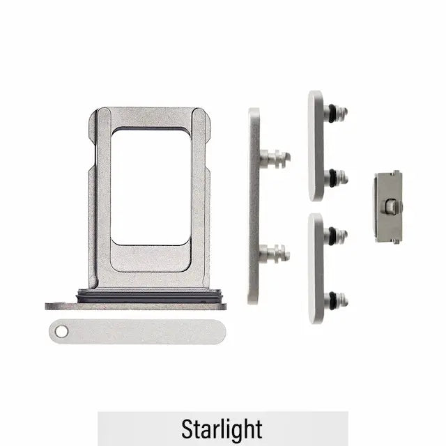 Single SIM Card Tray and Side Button for iPhone 14 / 14 Plus-Starlight