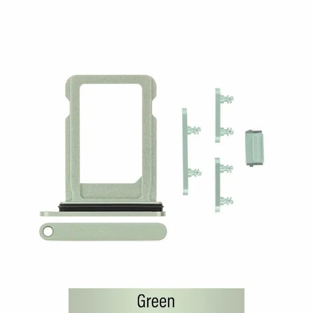 Single SIM Card Tray and Side Button for iPhone 12 mini-Green