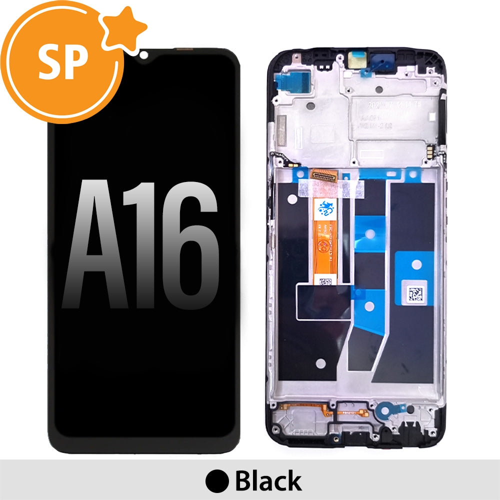 LCD Screen Replacement with Frame for OPPO A16 (Service Pack)