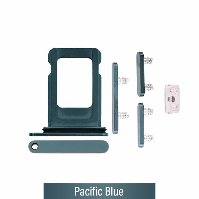 Single SIM Card Tray and Side Button for iPhone 12 Pro / 12 Pro Max-Blue