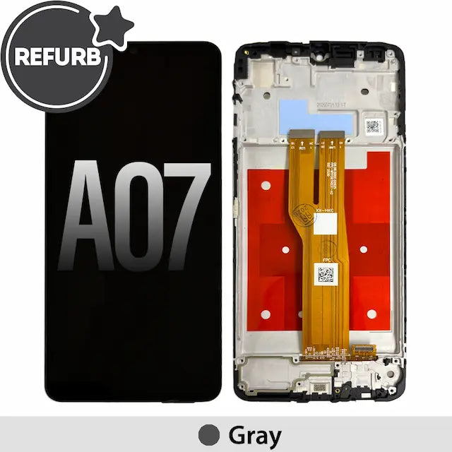 LCD Screen Replacement Digitizer with Frame for Samsung Galaxy A07 4G A075F-Grey (REFURB)