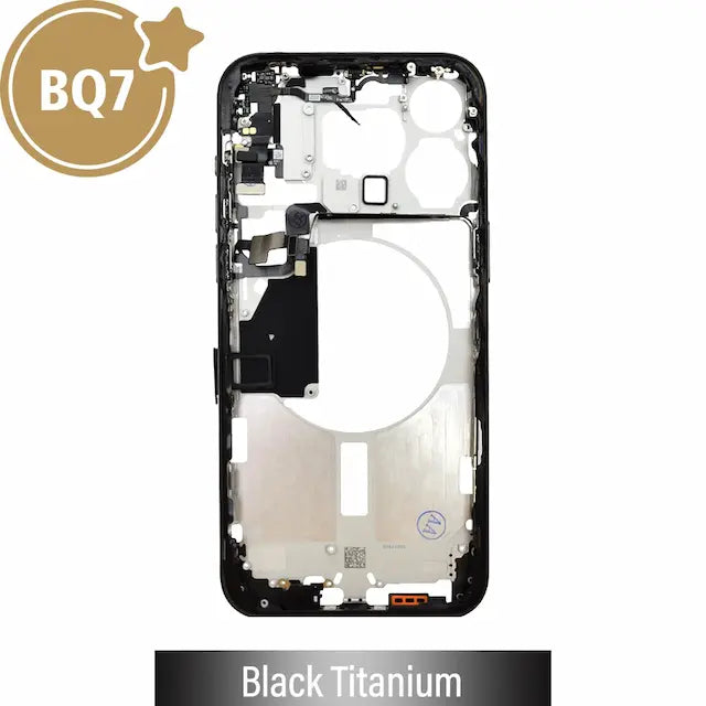 Mid-Frame Housing for iPhone 15 Pro Max-Black Titanium (With SIM Tray Version) (BQ7)