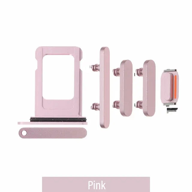 Single SIM Card Tray and Side Button for iPhone 15 / 15 Plus-Pink