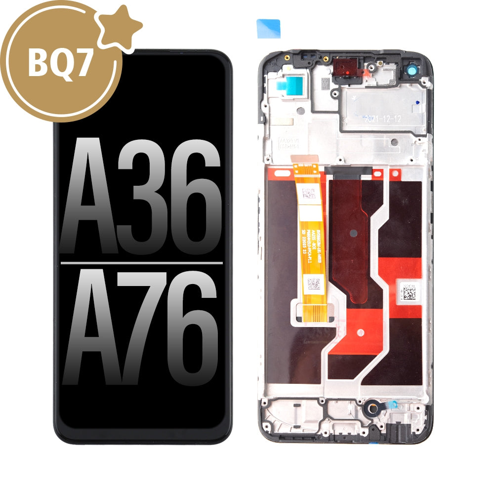 BQ7 LCD Assembly Replacement with Frame for OPPO A36 / A76 (As the same as service pack, but not from official OPPO)