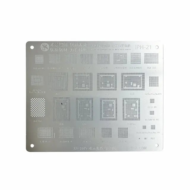 MiJing High Precision BGA Reballing Stencil for iPhone X-16 Series