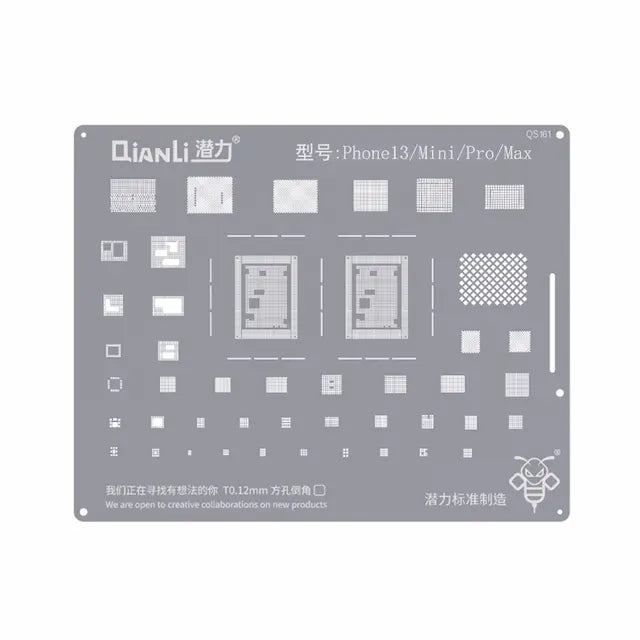 QianLi Bumblebee BGA Reballing Stencil Planting Tin (QS161) for iPhone 13 mini / 13 / 13 Pro / 13 Pro Max