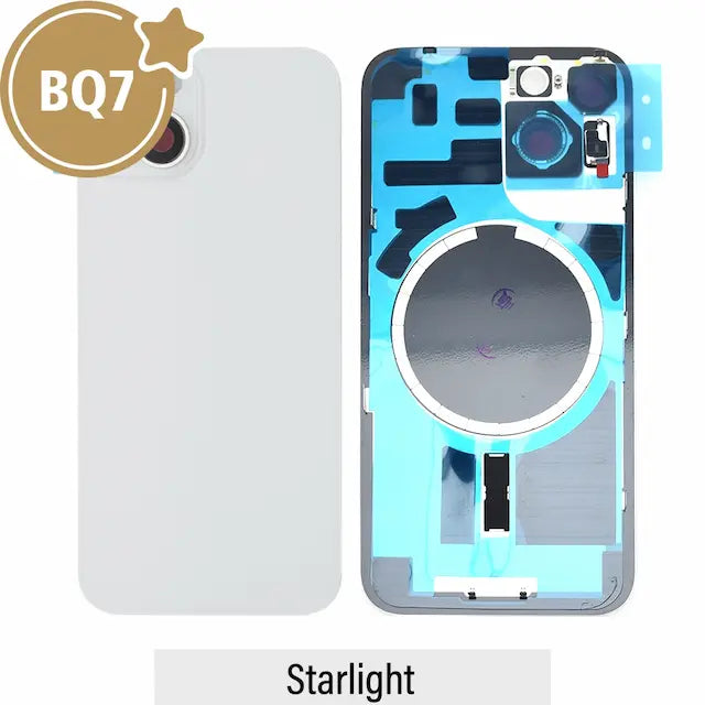 BQ7 Rear Cover Glass with Camera Lens Glass and Magsafe Magnet for iPhone 14 (NO LOGO)-Starlight