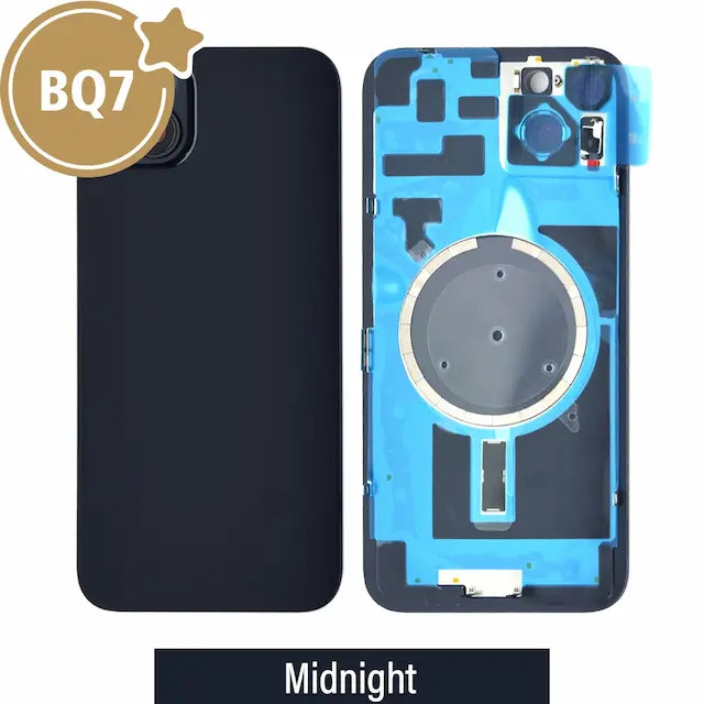 BQ7 Rear Cover Glass with Camera Lens Glass and Magsafe Magnet for iPhone 14 Plus (NO LOGO)-Midnight