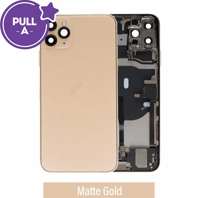 Rear Housing with Full Set Parts for iPhone 11 Pro Max-Matte Gold (PULL-A)