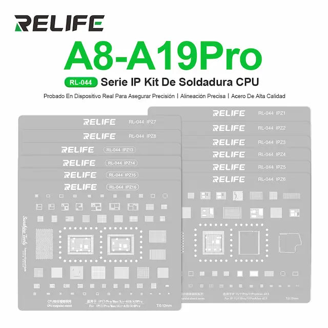 RELIFE RL-044 CPU Integrated Steel Mesh Set for Mobile Phone IP6-17 Repair Tin Planting Stencil Kit