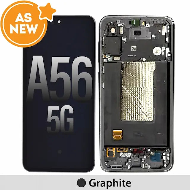 AS NEW-Samsung Galaxy A56 5G A566B OLED Screen Replacement with Frame GH82-36829A -Graphite (SERVICE PACK SCREEN AND SERVICE PACK FRAME ASSEMBLED)