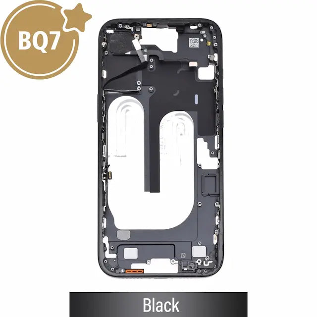 Mid-Frame Housing for iPhone 16 Plus-Black (With SIM Tray Version) (BQ7) (No Camera Control Button)