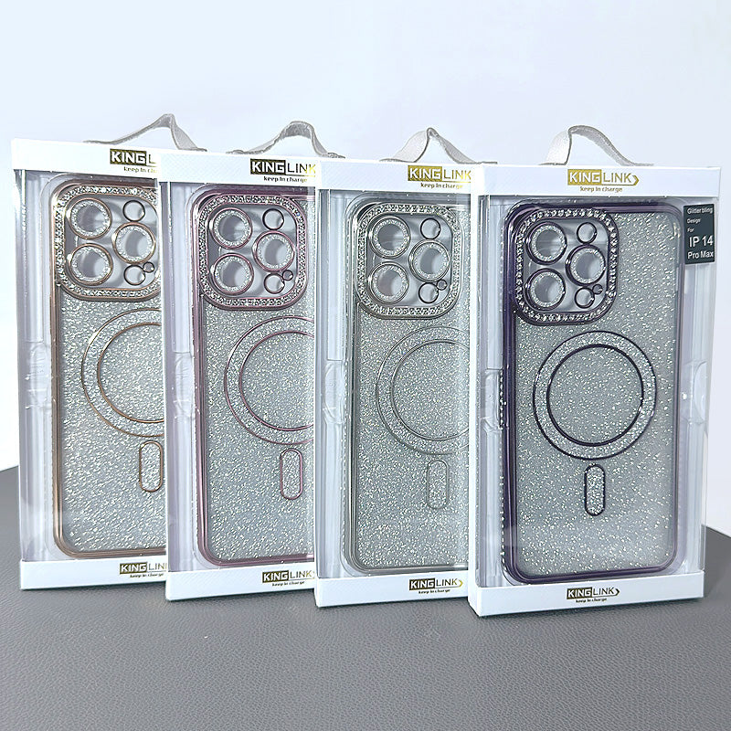 Kinglink Glitter Bling Design MagFit Case for iPhone 15