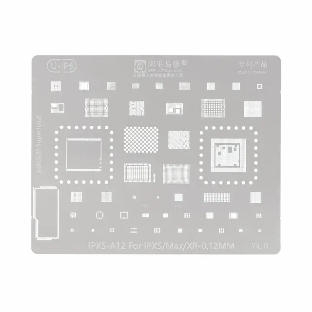 AMAOE BGA Reballing Stencil With CPU Position for iPhone XS / XS Max / XR- A12