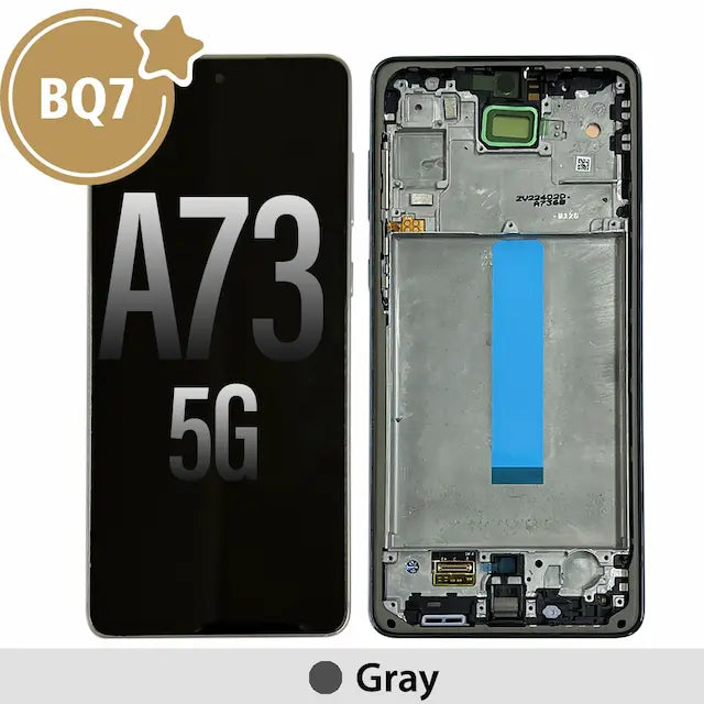 BQ7 OLED Assembly Replacement with Frame for Samsung Galaxy A73 5G A736B -Gray (As the same as service pack, but not from official Samsung)