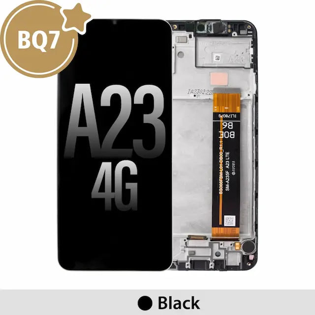 Samsung Galaxy A23 4G A235F BQ7 LCD Screen Replacement Digitizer with Frame -Black (As the same as service pack, but not from official Samsung)