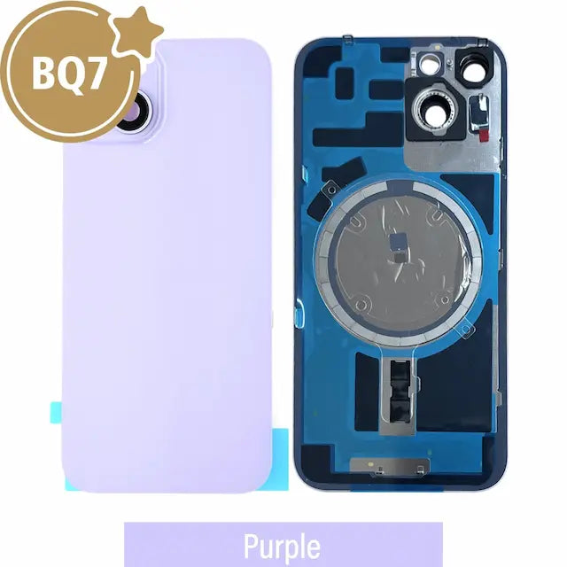 BQ7 Rear Cover Glass with Camera Lens Glass and Magsafe Magnet for iPhone 14 (NO LOGO)-Purple