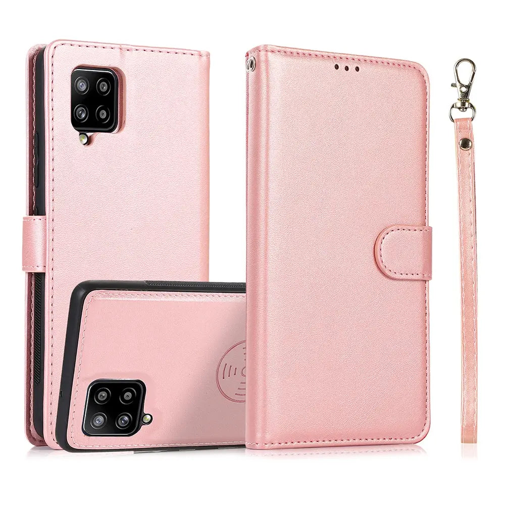 Magnetic Split PU Leather Flip Wallet Cover Case for Samsung Galaxy A12-Black