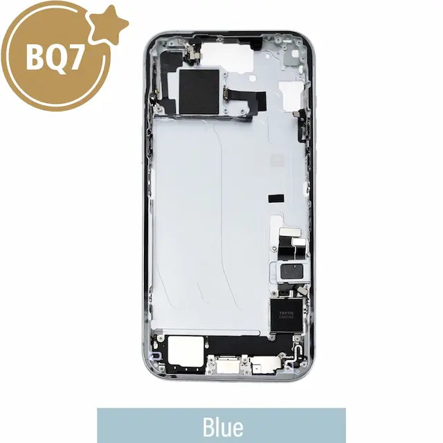 BQ7 Mid-Frame Housing with Full Set Parts for iPhone 15 Plus-Blue (With SIM Tray Version)