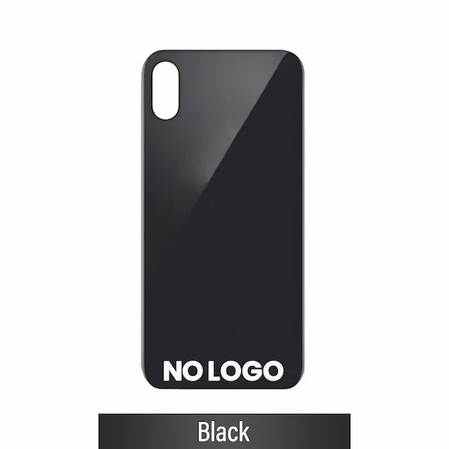 Rear Glass With 3M Adhesive Replacement for iPhone X (NO LOGO)-Black