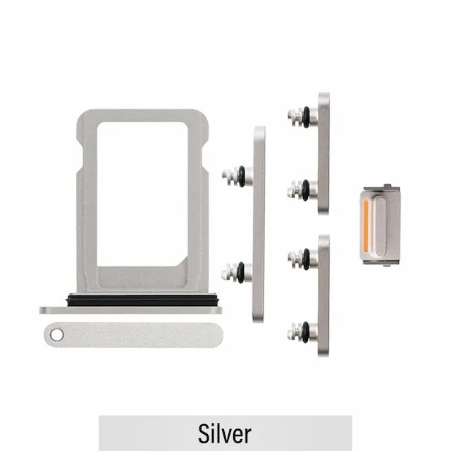 Single SIM Card Tray and Side Button for iPhone 13 mini-Silver