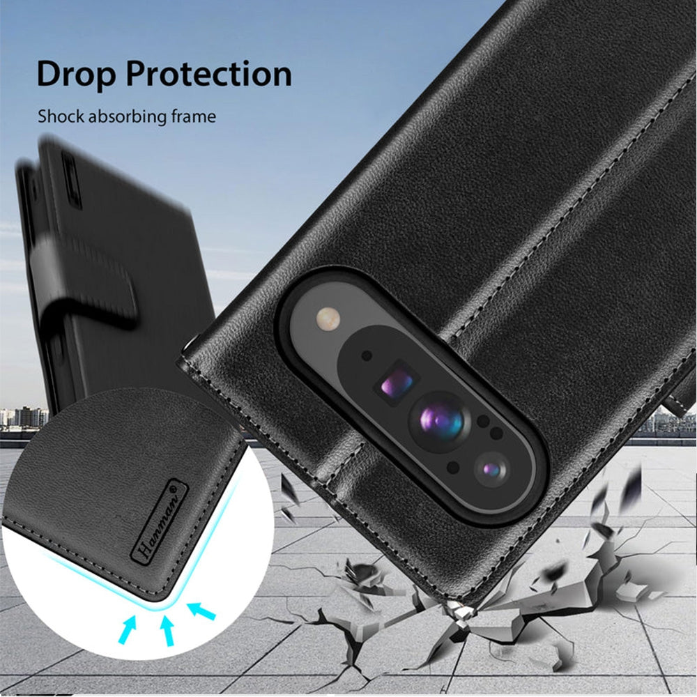 Hanman PU Flip Leather Wallet Case for Google Pixel 9 / 9 Pro