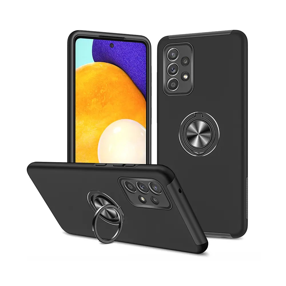 Magnetic Ring Holder Shockproof Cover Case for Samsung Galaxy A13 4G A135F-Black