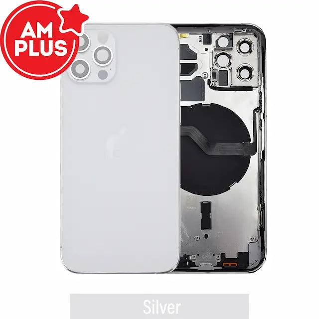 AMPLUS Rear Housing with Small Parts for iPhone 12 Pro-Silver